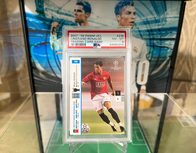 2007-08 Panini UEFA Champions League TCG #236 Cristiano Ronaldo PSA 8 view 2