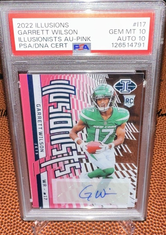 2022 ILLUSIONS GARRETT WILSON ILLUSIONISTS AUTO PINK ROOKIE PSA 10 AUTO 10 POP 2