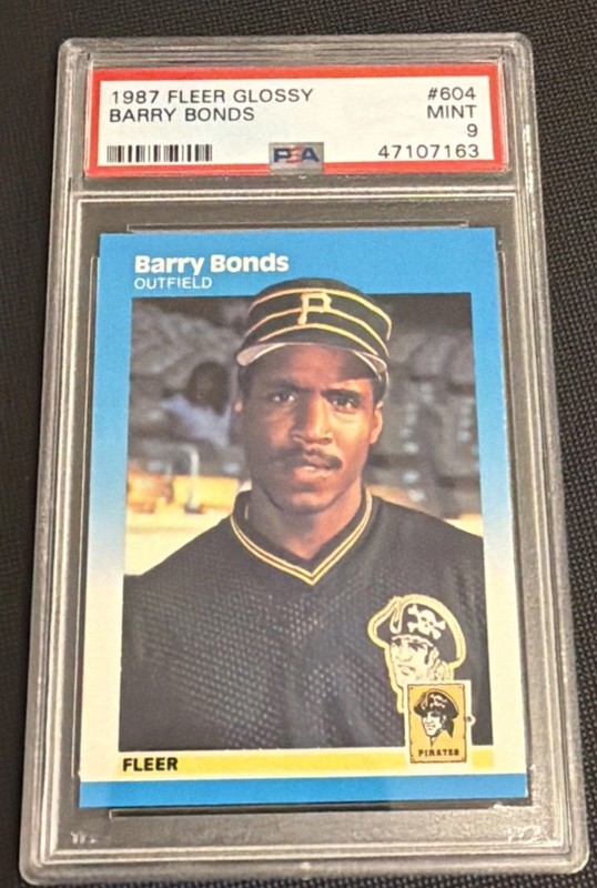 1987 Fleer Glossy #604 BARRY BONDS Rookie Card RC PSA 9 Mint Quantity Available