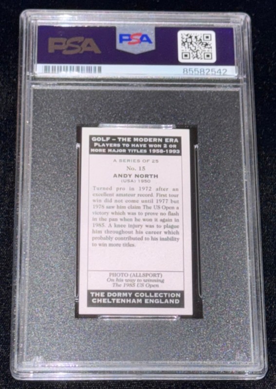 Signed Andy North 1994 Dormy #15 Golf Rookie Card 2x* US Open Champion Auto PSA view 2