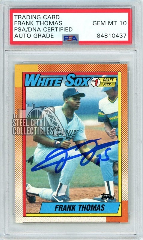Frank Thomas 1990 Topps Autographed Rookie Card #414 PSA/DNA 10