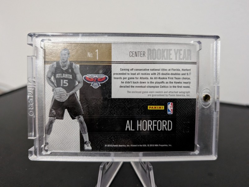 2010-11 Timeless Treasures Al Horford NBA Laundry Tag Patch Auto #d 1 /2 SSP view 2