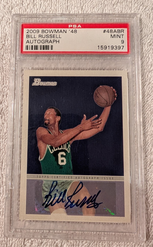 2009 Bowman '48 Bill Russell Autograph #48ABR PSA 9