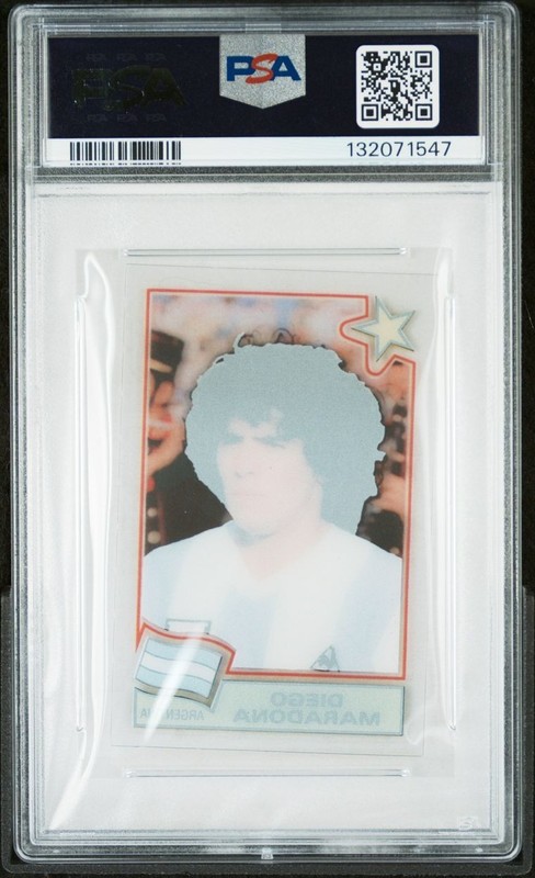 1981 PANINI FOOTBALL SUPERSTARS DIEGO MARADONA PSA 7 view 2