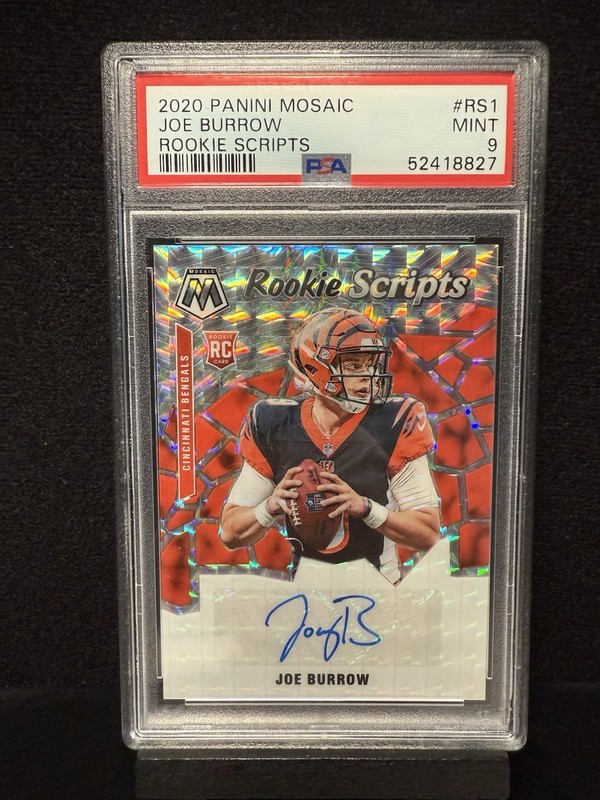 2020 Panini Mosaic - Rookie Scripts Joe Burrow #RS1 (AU, RC)