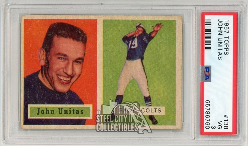 Johnny Unitas 1957 Topps Rookie Card #138 PSA 3 VG (760)