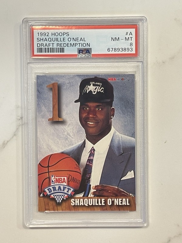 1992 Hoops Draft Redemption #A SHAQUILLE O’NEAL PSA 8 RC Rookie