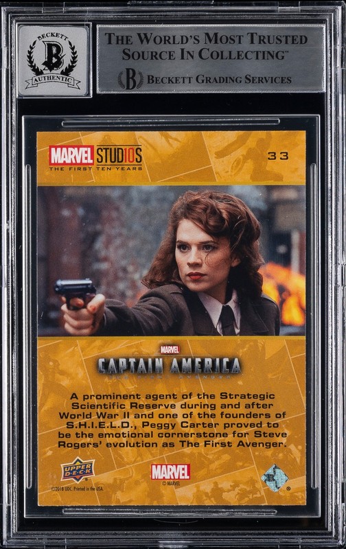 2021 Upper Deck Marvel Studio #33 Hayley Atwell BGS 9 BAS 10 Auto Witnessed view 2