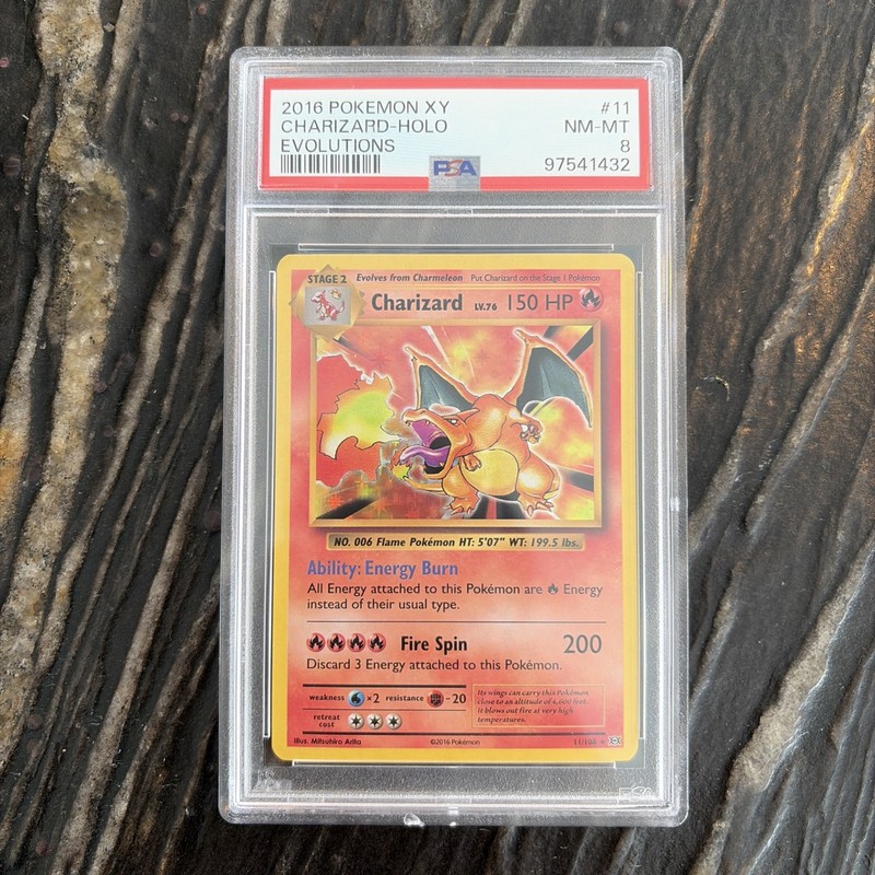 CHARIZARD HOLO EVOLUTIONS POKEMON XY EVOLUTIONS 2016 PSA 8
