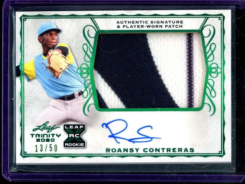 2020 Leaf Trinity - Patch Autographs Green Roansy Contreras #/50 Auto