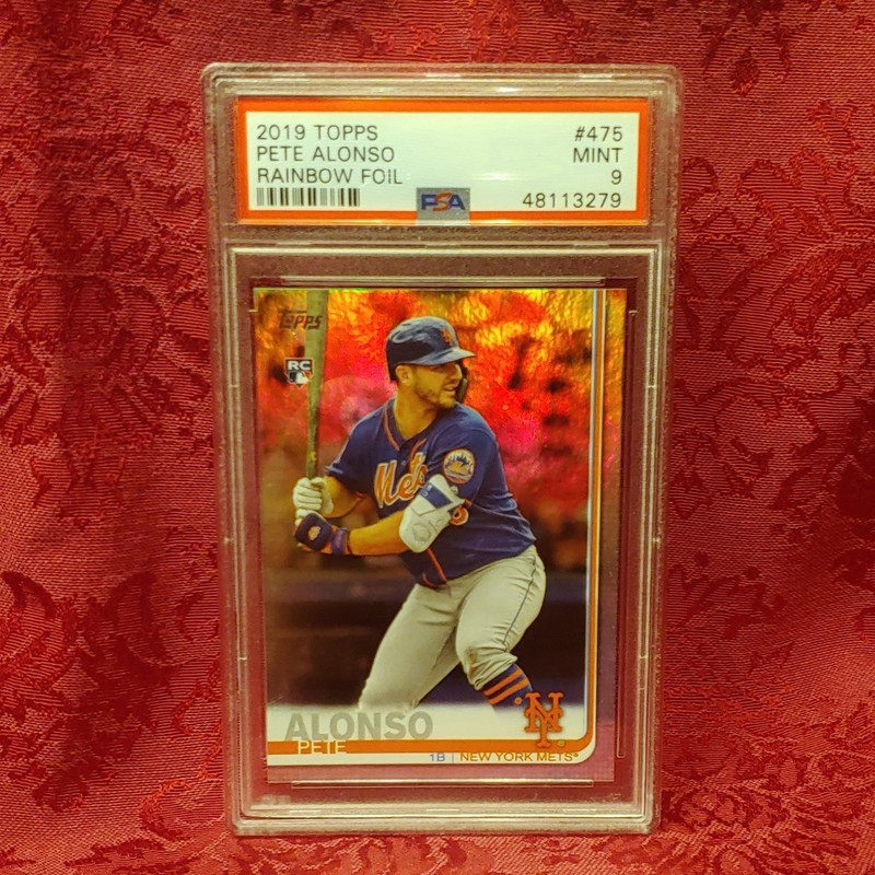 Topps 2019 Pete Alonso Rookie Rainbow Foil #475 PSA 9 Baseball Card