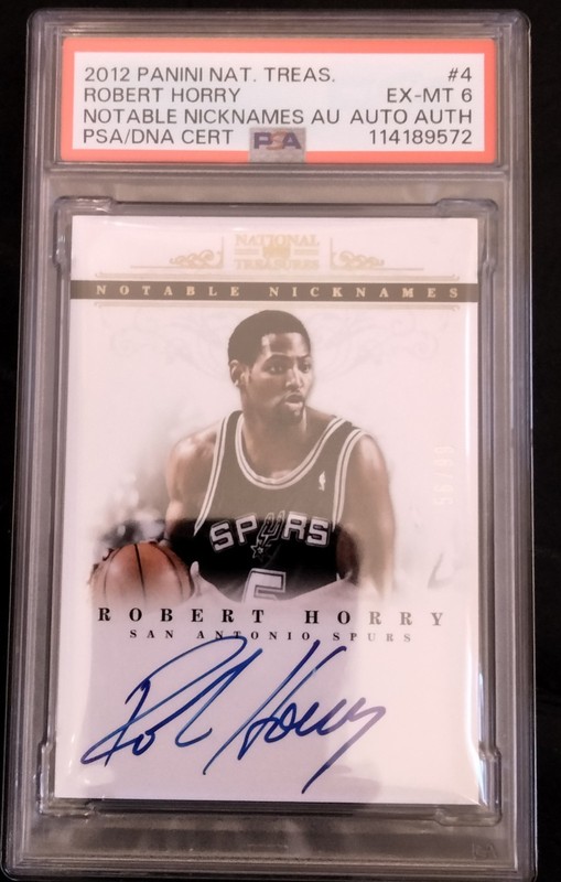 2012-13 Panini National Treasures Notable Nicknames / 99 Robert Horry Auto PSA
