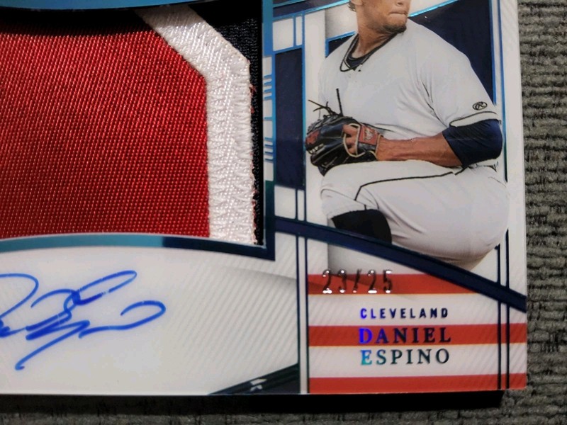 2023 Panini National Treasures Daniel Espino Patch Auto 23/25!!! 🔥🔥Guardians  view 2
