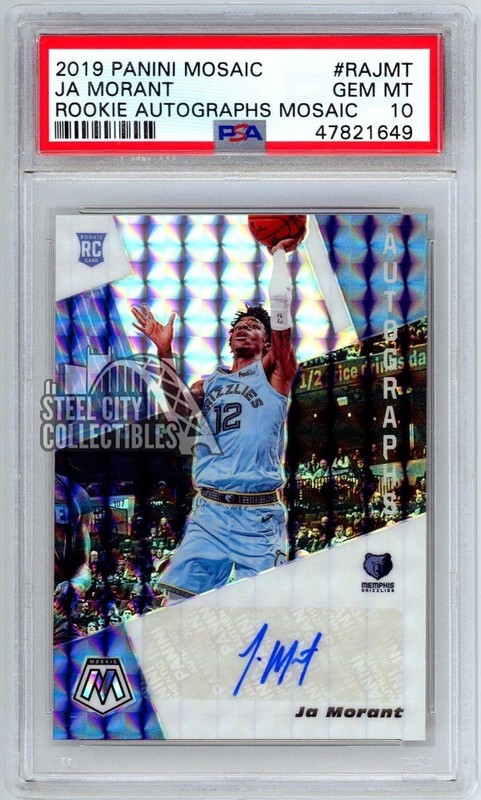 Ja Morant 2019-20 Panini Mosaic Rookie Prizm Autograph Card PSA 10 Gem MT