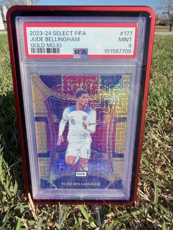 Panini Select FIFA Jude Bellingham Gold Mojo Prizm #177 /10 PSA 9