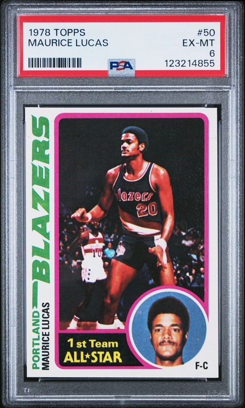 vintage PSA 6 - TOPPS 1978 MAURICE LUCAS BASKETBALL CARD #50 - TRAILBLAZERS