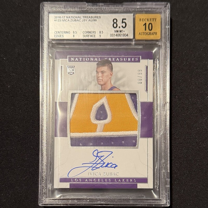 2016-17 National Treasures Ivica Zubac Rookie Patch Auto RC #123 /99 BGS 8.5 RPA