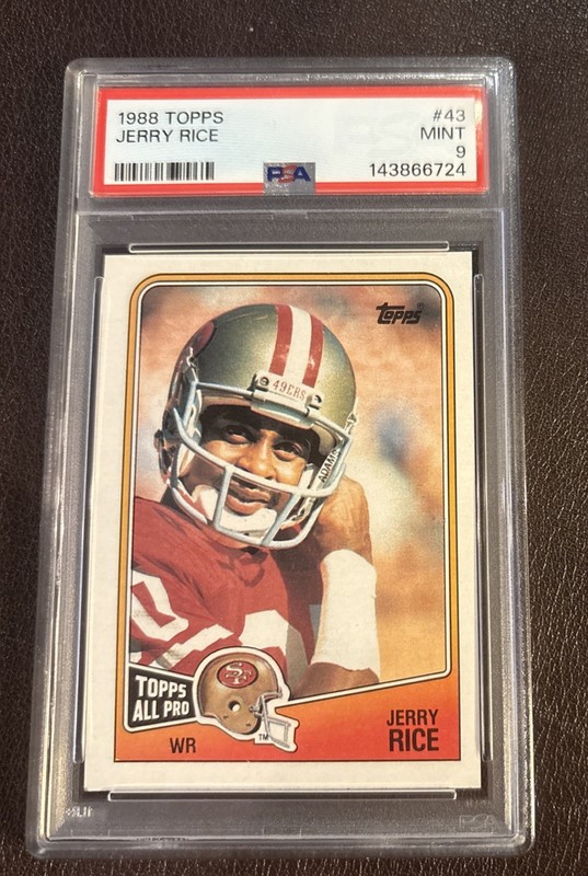 1988 Topps #43 JERRY RICE PSA 9 Mint - San Francisco 49ers HOF 