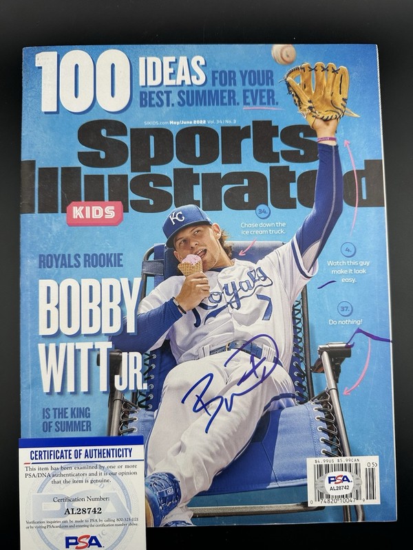 Bobby Witt Jr SIGNED PSA DNA ROOKIE AUTOGRAPH Sports Illustrated 2020 COA