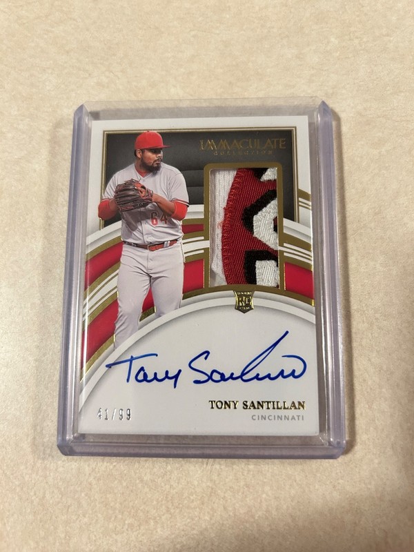 2022 Immaculate Tony Santillan Rookie Patch Auto 41/99 RPA Nice Patch