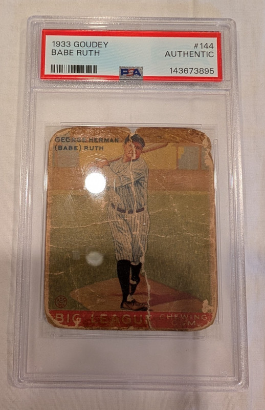 1933 Goudey Babe Ruth #144 PSA Authentic