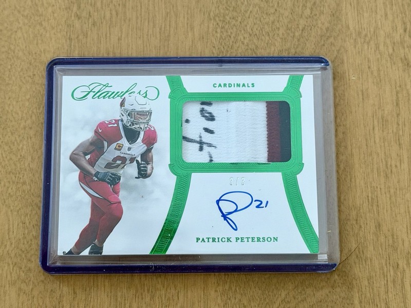 2025 Panini Flawless Football Patrick Peterson 3/3 Game Used Patch Auto