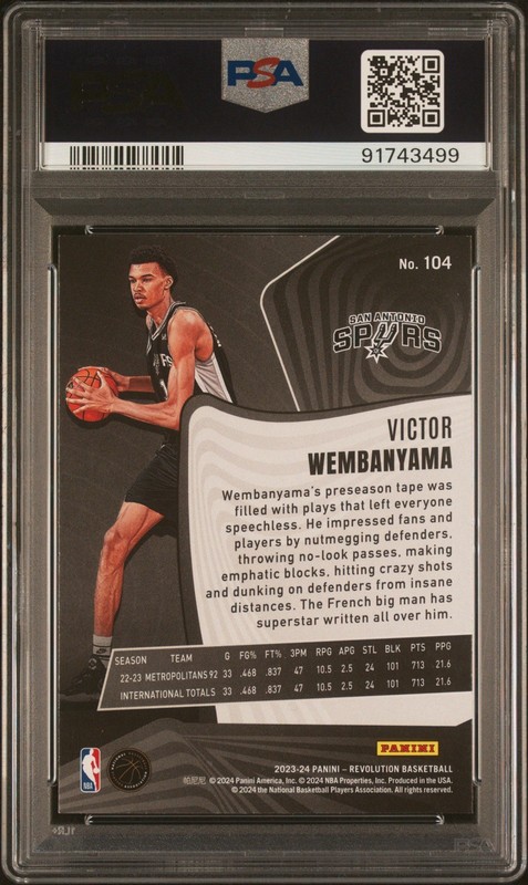 PSA 2023 PANINI ROOKIE REVOLUTION #104 VICTOR WEMBANYAMA RC Holo Silver Foil 👽 view 2