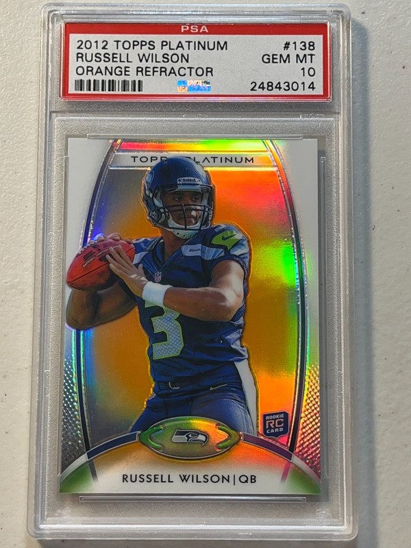 Russell Wilson PSA 10 2012 Topps Platinum Orange Refractor Rookie RC #138 Gem