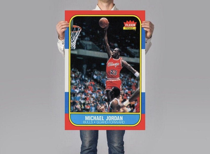 1986-87 Fleer Michael Jordan Rookie Card #57 Poster 11x17 MINT Chicago Bulls
