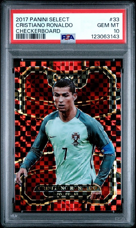 2017 PANINI SELECT #33 CRISTIANO RONALDO CHECKERBOARD PSA 10 PORTUGAL LOW POP
