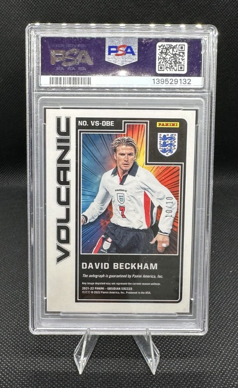 2021 Panini Obsidian David Beckham AUTO Volcanic Signatures 10/10 PSA 8 Auto 10 view 2