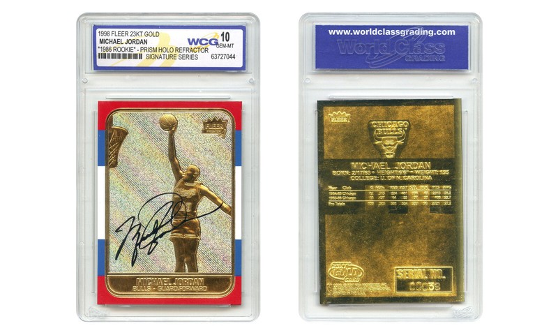 MICHAEL JORDAN 1998 FLEER 23K Gold Card PRIZM HOLO Rookie '86 Design GEM MINT 10