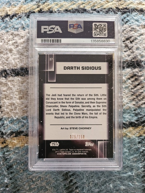 2021 Star Wars Galaxy Darth Sidious #37 Atomic Refractor /150 PSA 10 GEM MINT view 2