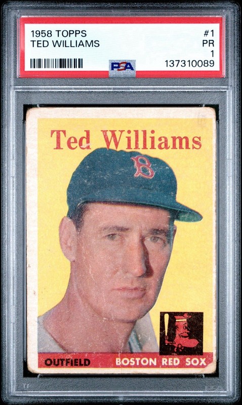 Ted Williams 1958 Topps #1 PSA 1 PR Vintage Baseball Card Red Sox