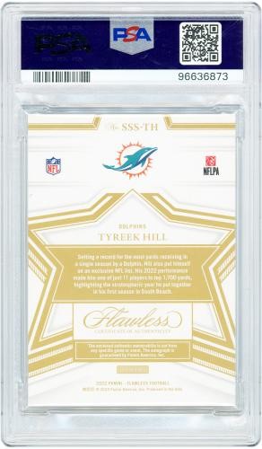Tyreek Hill Dolphins Signed 2022 Panini Flawless Star #SSS-TH #1/1 PSA 9 Card view 2