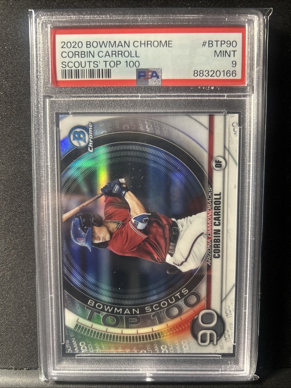 Corbin Carroll 2020 Bowman Chrome Scouts TOP 100 PSA 9