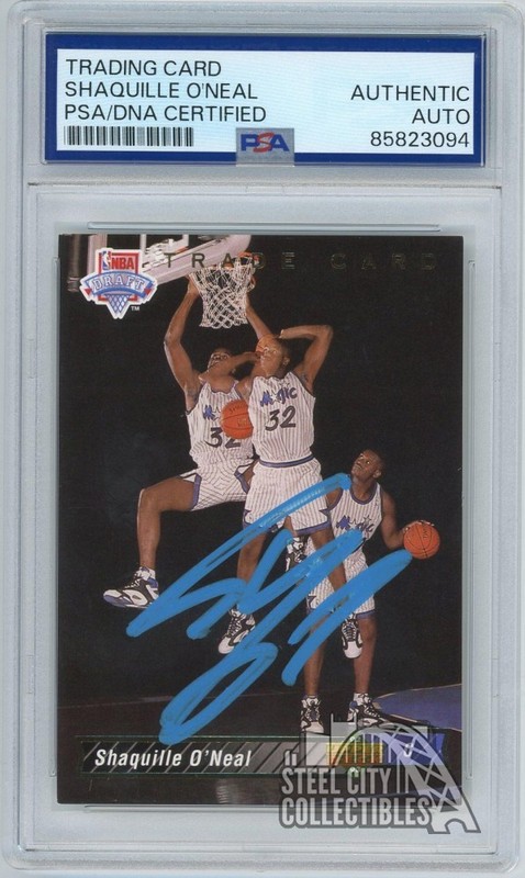 Shaquille O'Neal 1992-93 Upper Deck Rookie Autograph Card #1b PSA/DNA Light Blue