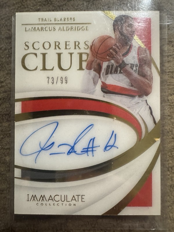 2020 Panini Immaculate Scorers Club LaMarcus Aldridge /99 Auto #SCS-LMR Blazers