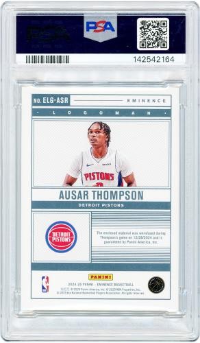 Ausar Thompson Pistons 2024-25 Panini Eminence Game Dated ELG-ASR 1/1 PSA 9 Card view 2