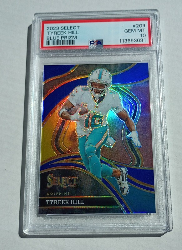 2023 PANINI SELECT TYREEK HILL BLUE PRIZM 21/99 PSA 10 DOLPHINS #209