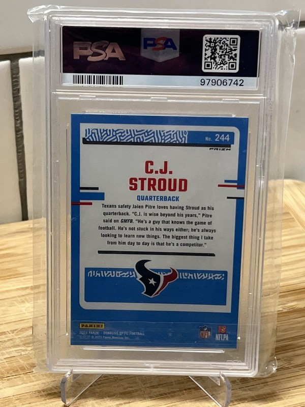 2023 Donruss Optic Rated Rookie Holo CJ Stroud MINT PSA 10 Houston Texans view 2