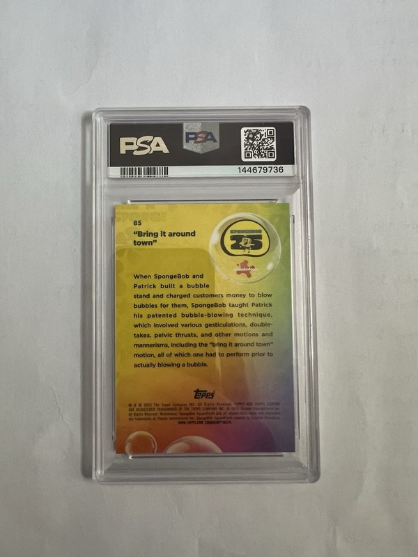 PSA 9 SpongeBob SquarePants 2025 Bring it Around Town Orange Refractor 10/25 view 2