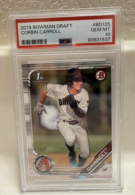 Corbin Carroll 2019 Bowman Draft Paper 1st #BD125 Gem Mt PSA 10 AZ Diamondbacks