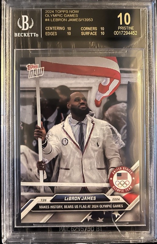 2024 Topps Now Olympic Games #4 Lebron James BGS 10 Pristine BLACK LABEL