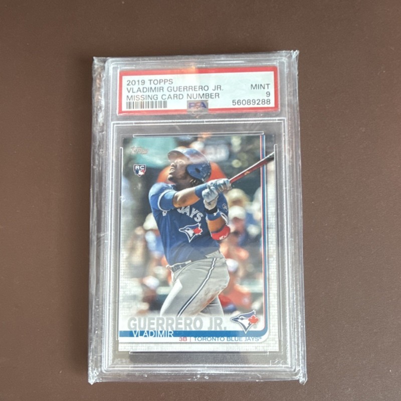 Topps 2019 SP Rookie Vladimir Guerrero Jr. Missing Card Number PSA 9 Blue Jays