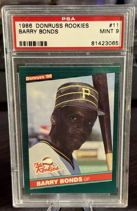 1986 BARRY BONDS DONRUSS ROOKIES #11 PSA 9 PIRATES (065)