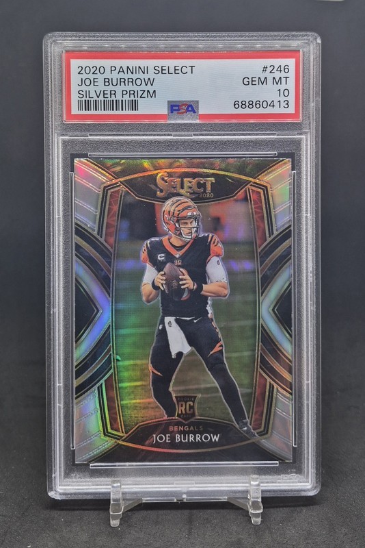 2020 SELECT CLUB LEVEL SILVER JOE BURROW RC PSA 10 BENGALS