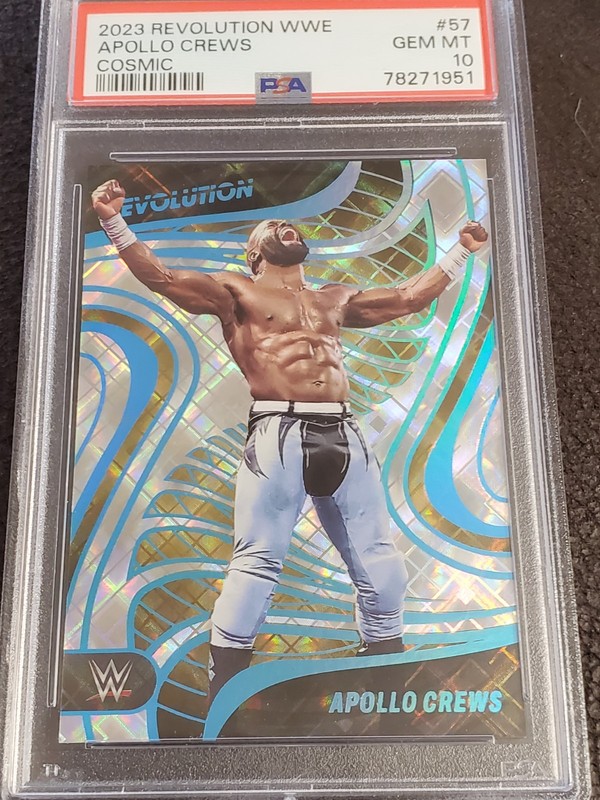 2023 Panini Revolution WWE #57 Apollo Crews Cosmic #/149 PSA 10