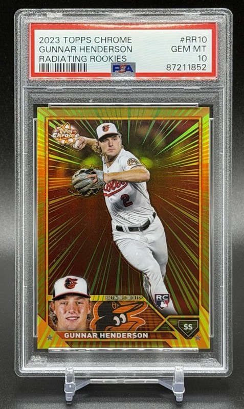 2023 Topps Chrome⚾️Gunnar Henderson RC💥Radiating Rookies💥PSA 10 Gem Mint💥