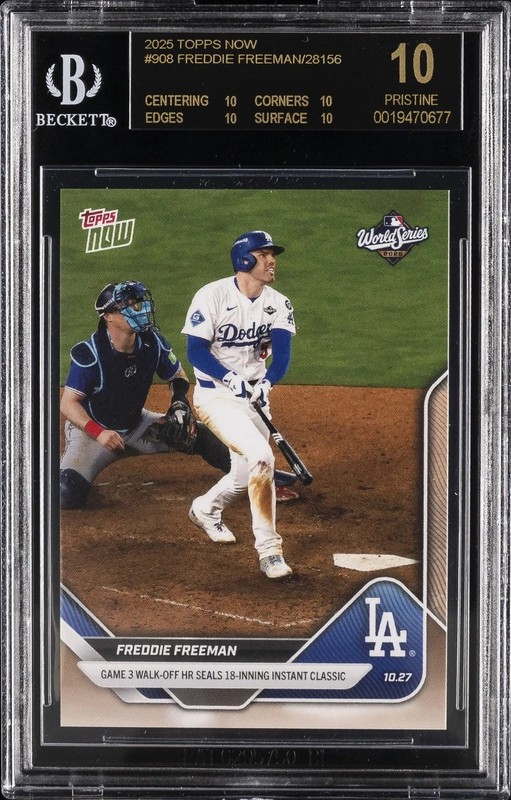 2025 TOPPS NOW #908 FREDDIE FREEMAN BGS 10 BLACK LABEL
